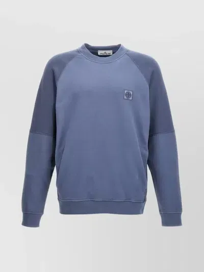 Stone Island Logo Patch Sweatshirt In Blue