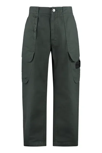 Stone Island Shadow Project Striped Cotton Cargo Pants In Dark Grey