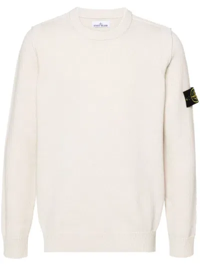 Stone Island Sweater In Wool In Green