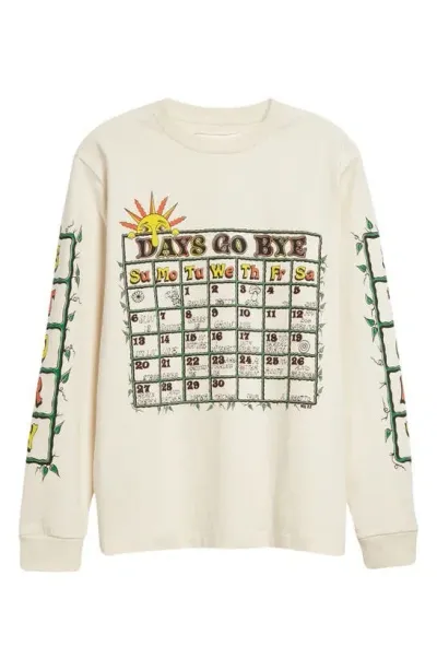 Story Mfg. Grateful Calendar Long Sleeve Graphic T-shirt In White