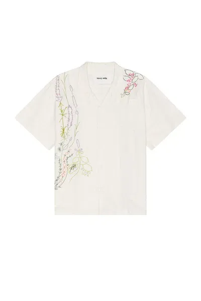 Story Mfg. Linen Greetings Shirt In Ecru Herb