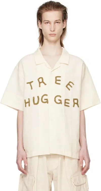 Story Mfg. Off-white Greetings Shirt In Beige