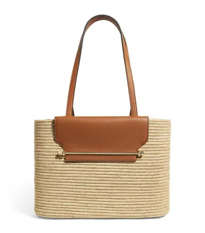 Strathberry Raffia Basket Tote In Tan