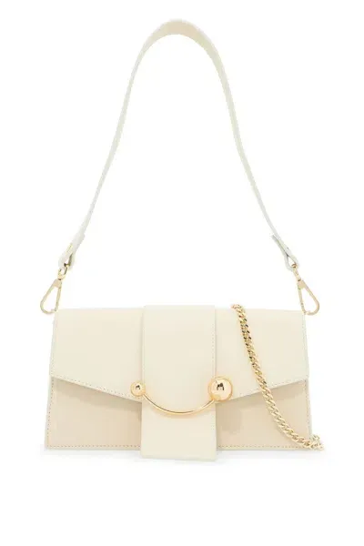 Strathberry Mini Crescent Shoulder Bag In White