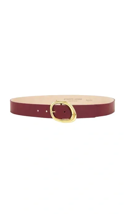 Streets Ahead Gold Finish Belt In Burgundy