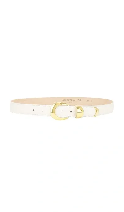 Streets Ahead Gold Finish Belt In White