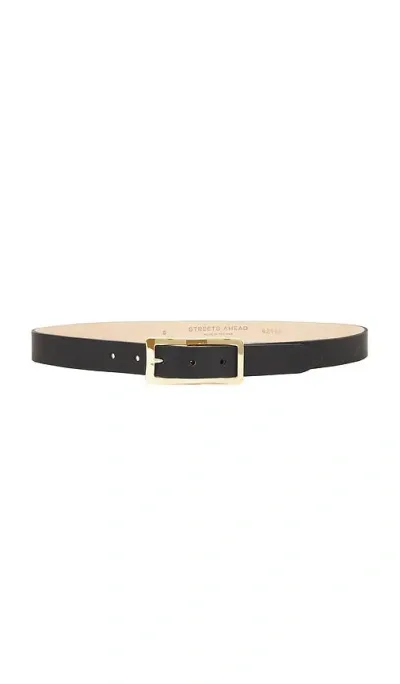 Streets Ahead Gold Steel Buckle Belt In Black