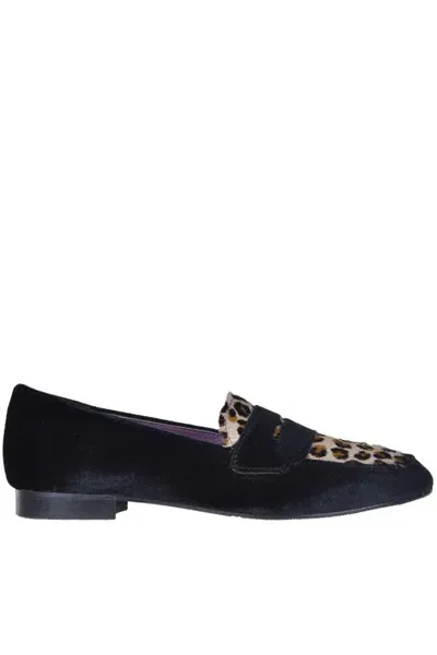 Stringart Velvet Mocassin With Haircalf Insert In Black