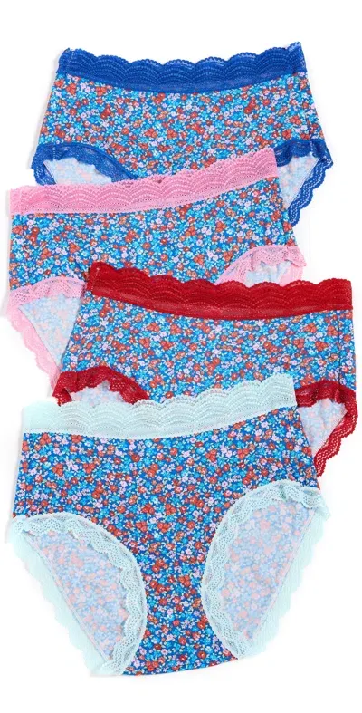 Stripe & Stare High Rise Knickers Four Pack Floral Meadow