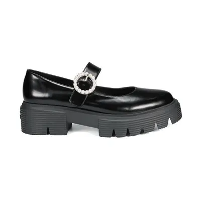 Stuart Weitzman Nolita Leather Mary Jane Loafers In Black