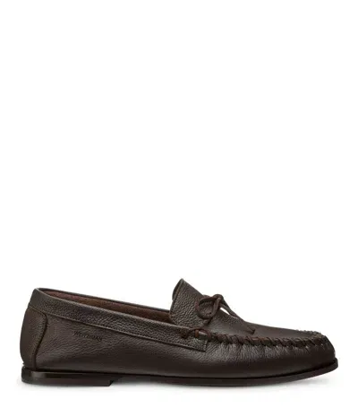 Stuart Weitzman , Montauk Tie Moc, Last Chance, Dark Brown, Pebble Grain