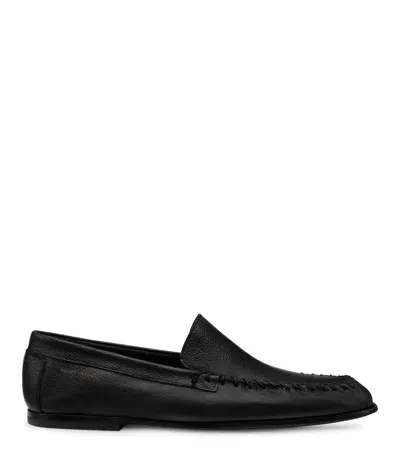 Stuart Weitzman , Montauk Venetian Moc, Last Chance, Black, Pebble Grain