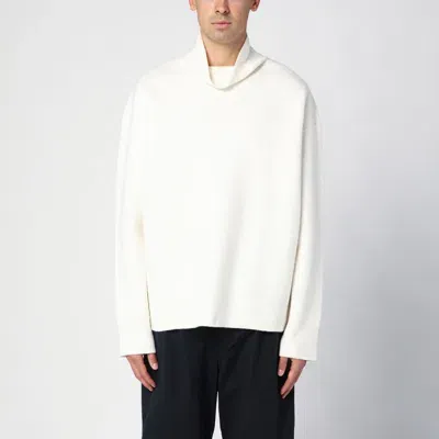 Studio Nicholson Ivory Turtleneck Sweater In Wool In Neutrals