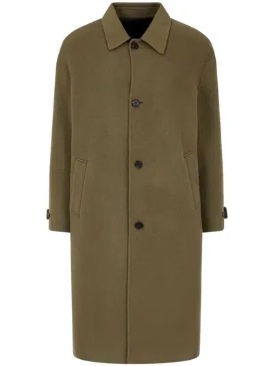 Studio Tomboy Classic-collar Single-breasted Coat In Green