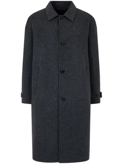 Studio Tomboy Classic-collar Single-breasted Coat In Grey