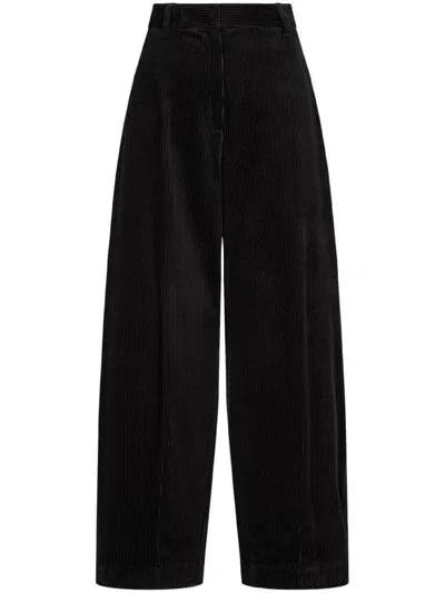 Studio Tomboy Corduroy Wide-leg Trousers In Black