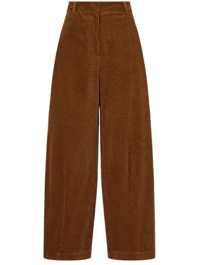 Studio Tomboy Corduroy Wide-leg Trousers In Brown