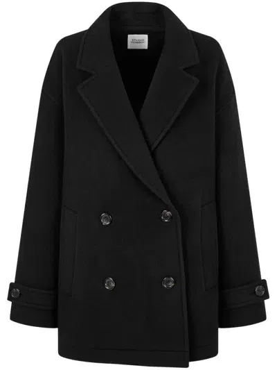 Studio Tomboy Double-breasted Coat In Black