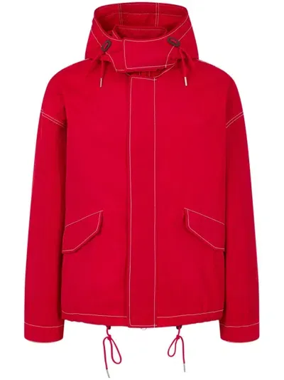 Studio Tomboy High-neck Hooded Jacket In Red