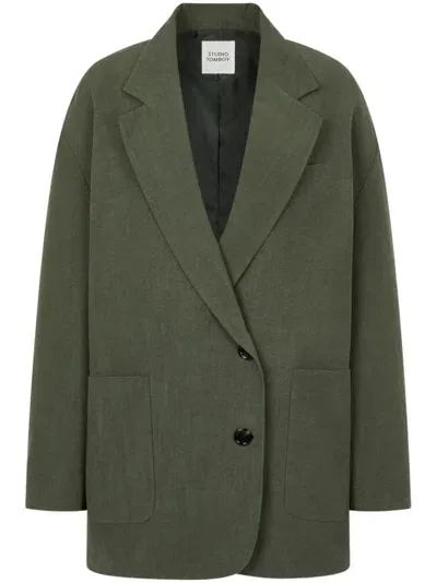 Studio Tomboy Maxi Overfit Blazer In Green