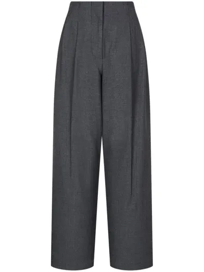 Studio Tomboy One-tuck Cotton Trousers In Grey