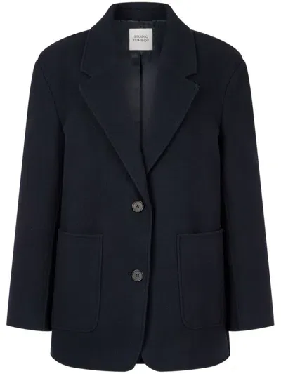 Studio Tomboy Notched-lapels Single-breasted Blazer In Blue