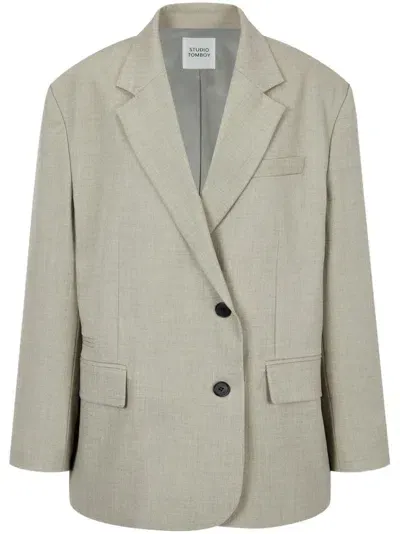 Studio Tomboy Single-breasted Blazer In Nude