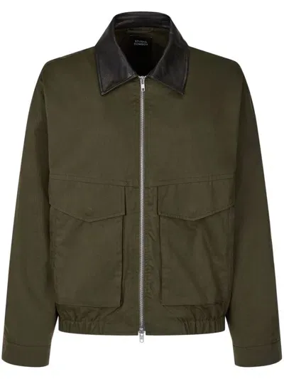 Studio Tomboy Zip-up Shirt Jacket In Green