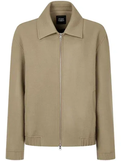 Studio Tomboy Zip-up Wool Jacket In Neutrals