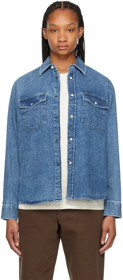 Stussy Blue Western Denim Shirt In Light Denim