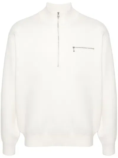 Stussy Stüssy Half Zip Mock Neck Sweater In White