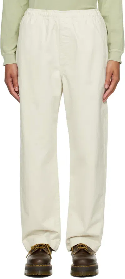 Stussy Off-white Beach Trousers In Bone