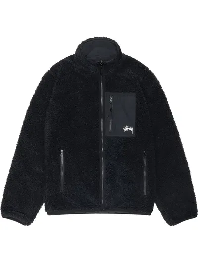 Stussy Sherpa Reversible Jacket In Black