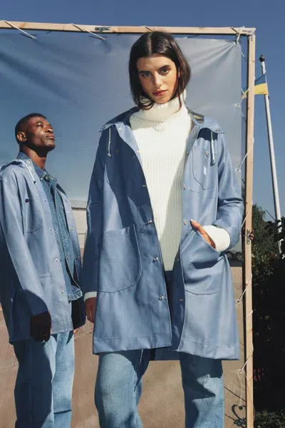 Stutterheim Womens Lee X  Chore Raincoat In Ash Blue