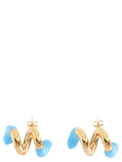 Sunnei 'fusillo Double' Earrings In Blue