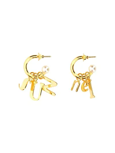 Sunnei Lettering Logo Dangle Earrings In Gold