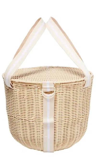 Sunnylife Round Picnic Cooler Basket In Neutral