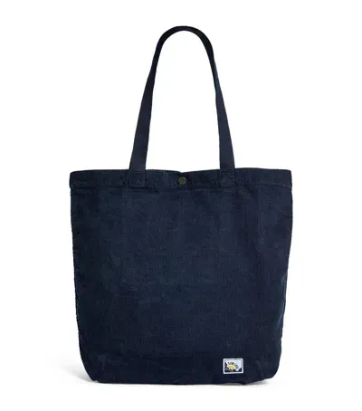 Sunspel Corduroy Tote Bag In Navy