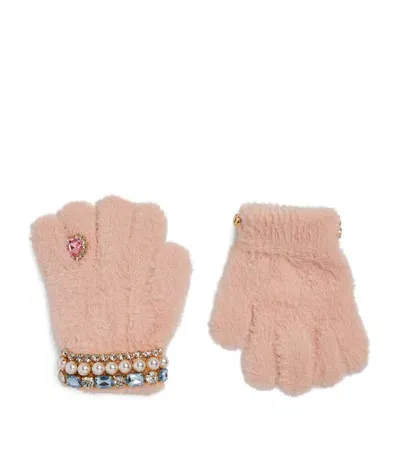 Super Smalls Kids' Embellished Gloves In Pink