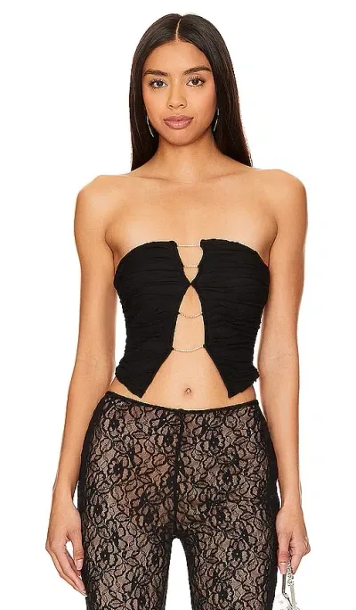 Superdown Avian Strapless Top In Black