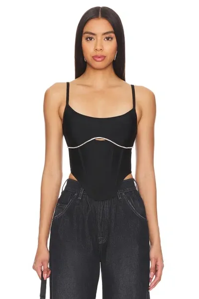 Superdown Gia Corset Top In Black