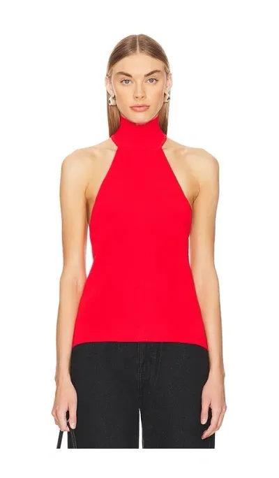 Superdown Keira Open Back Top In Cherry Red