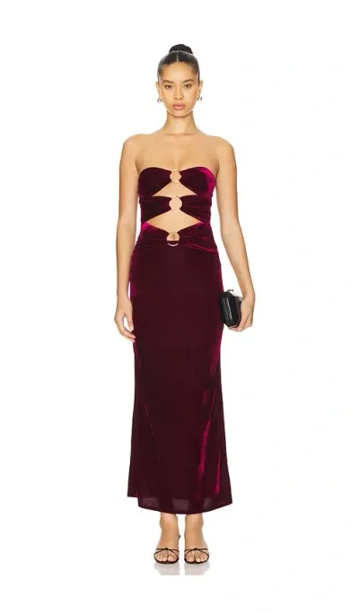 Superdown Luciana Maxi Dress In Wine