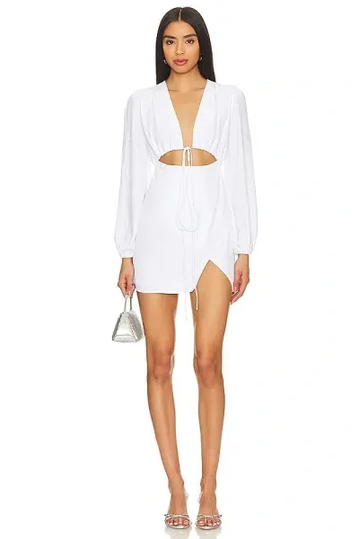 Superdown Selene Wrap Dress In White