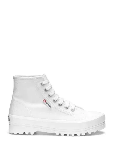 Superga High-top Lace-up Sneakers In White