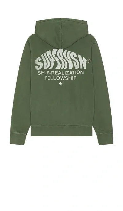 Supervsn Self Realization Zip Up Hoodie In Moss