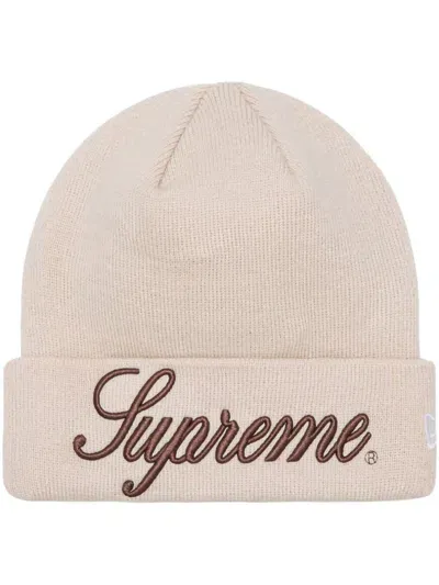 Supreme New Era® Script Beanie In Neutrals