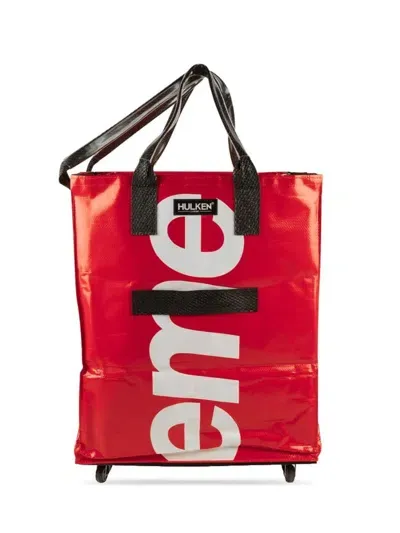 Supreme X Hulken Rolling Tote Bag In Red