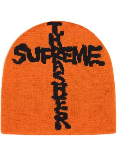 Supreme X Thrasher Logo-intarsia "orange" Beanie