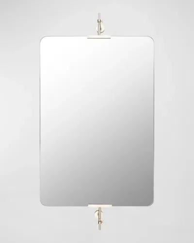 Surya Rugs Anastasya 48" Wall Mirror, Silver In White